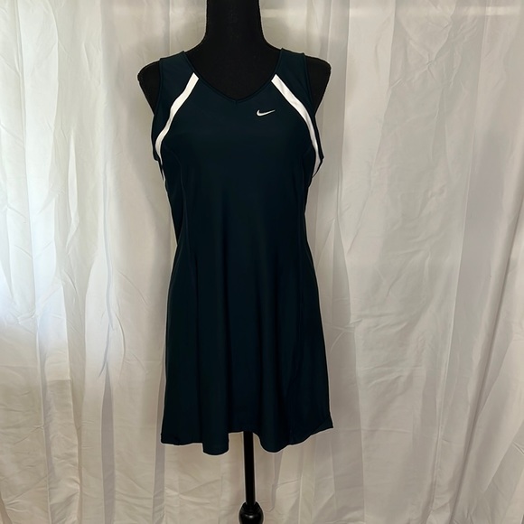 Nike Dresses Nike Navy Blue And White Striped Drifit Tennis Dress